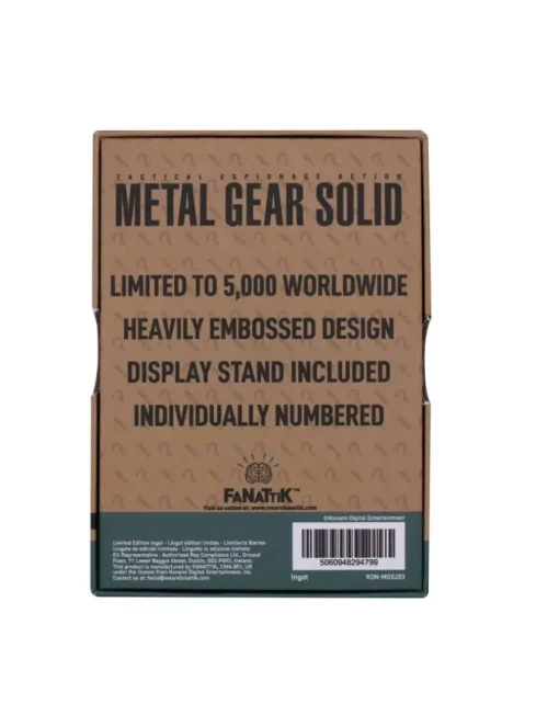 Fanattik Metal Gear Solid 2 Sons of Liberty Raiden Ingot Limited Edition