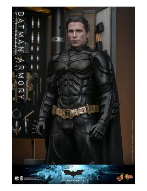 Hot Toys Movie Masterpiece The Dark Knight Batman Armory with Bruce Wayne 2.0 Version 1/6 Scale Collectible Figure Set